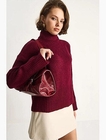 Pull à col roulé oversize en maille lucci