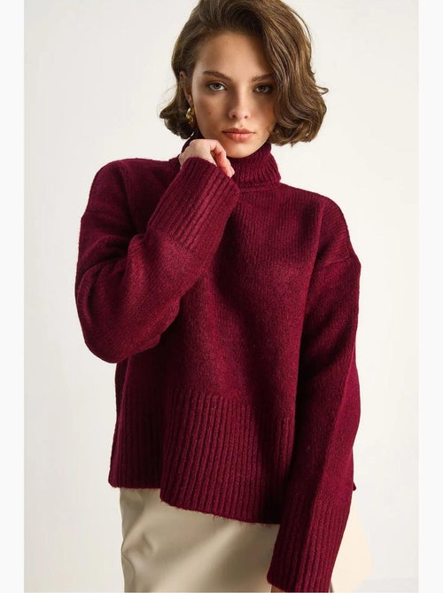 Pull à col roulé oversize en maille lucci - Kiabi