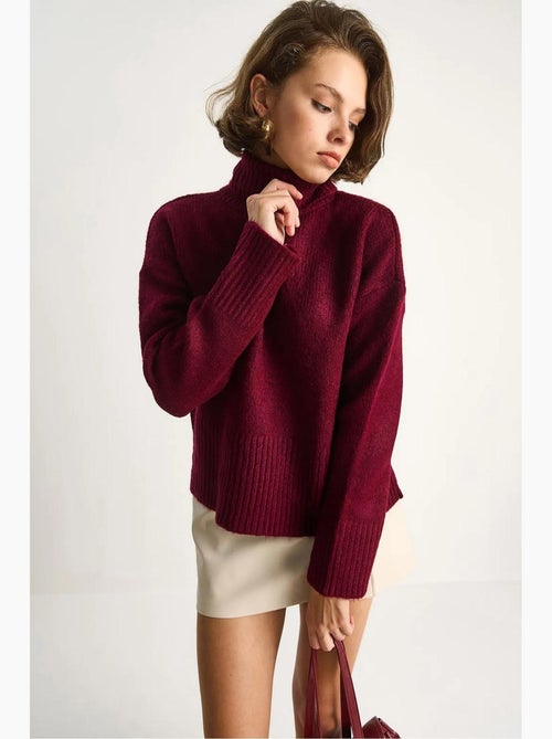 Pull à col roulé oversize en maille lucci - Kiabi