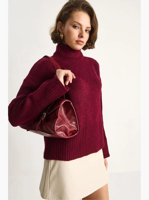 Pull à col roulé oversize en maille lucci - Kiabi