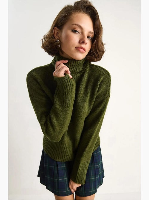 Pull à col roulé oversize en maille lucci - Kiabi