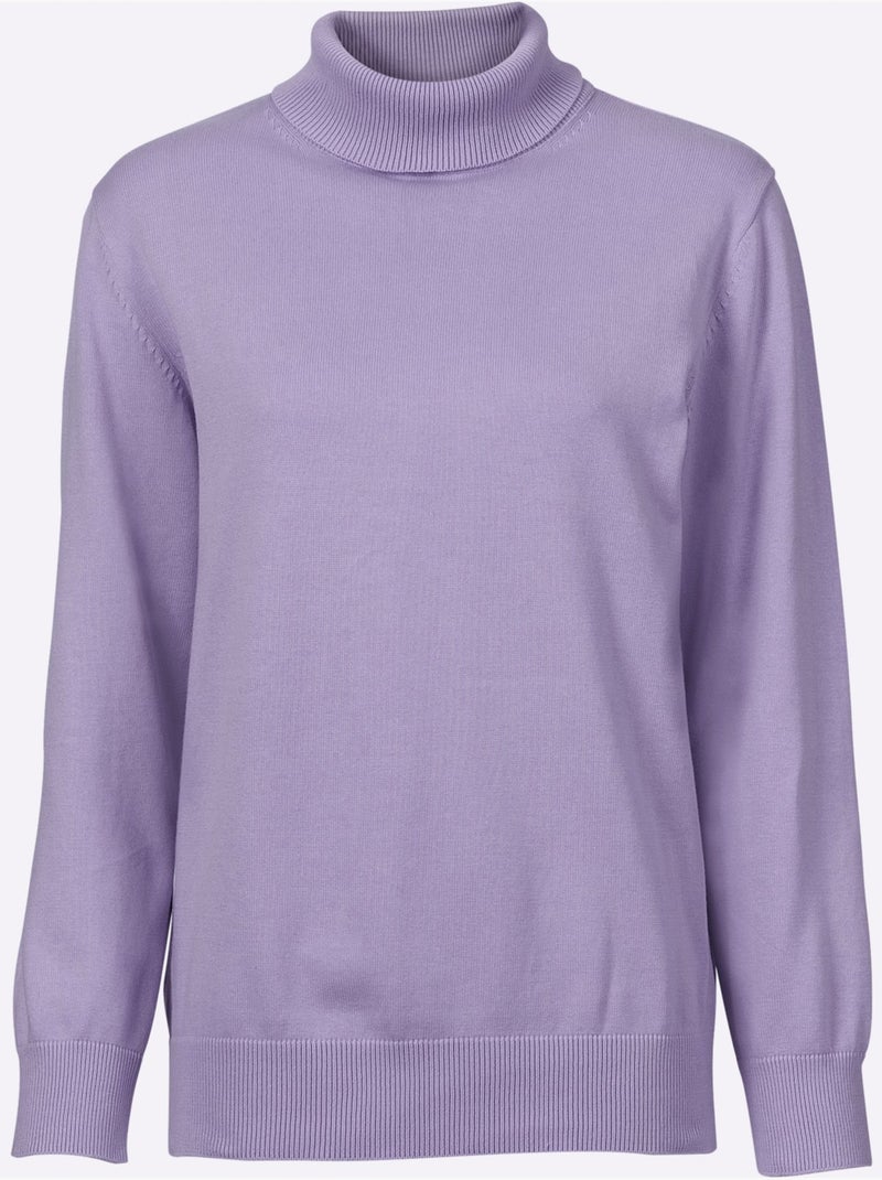 Pull à col roulé pur coton - taille standard - witt Parme - Kiabi