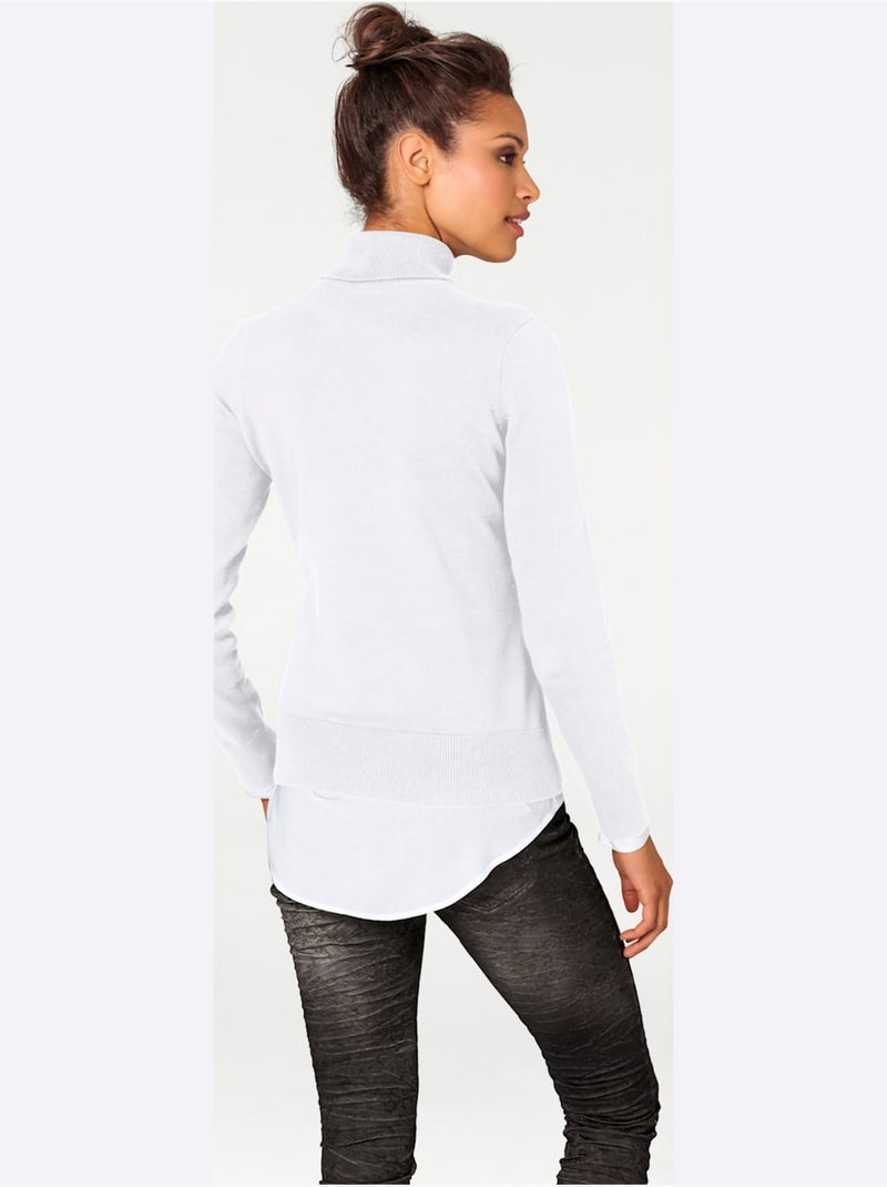 Pull à Col Roulé Superbe Basique Facile à Associer - Taille Standard - Helline Blanc - Kiabi
