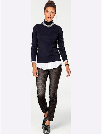 Pull à Col Roulé Superbe Basique Facile à Associer - Taille Standard - helline