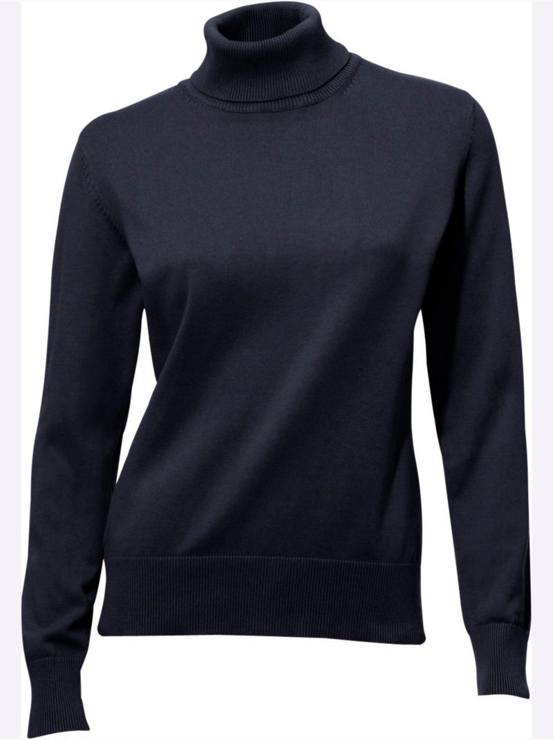 Pull à Col Roulé Superbe Basique Facile à Associer - Taille Standard - Helline Bleu marine - Kiabi