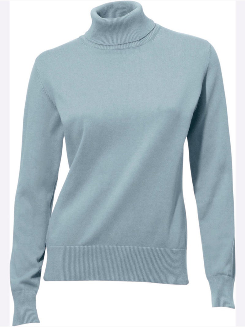 Pull à Col Roulé Superbe Basique Facile à Associer - Taille Standard - Helline Bleu - Kiabi