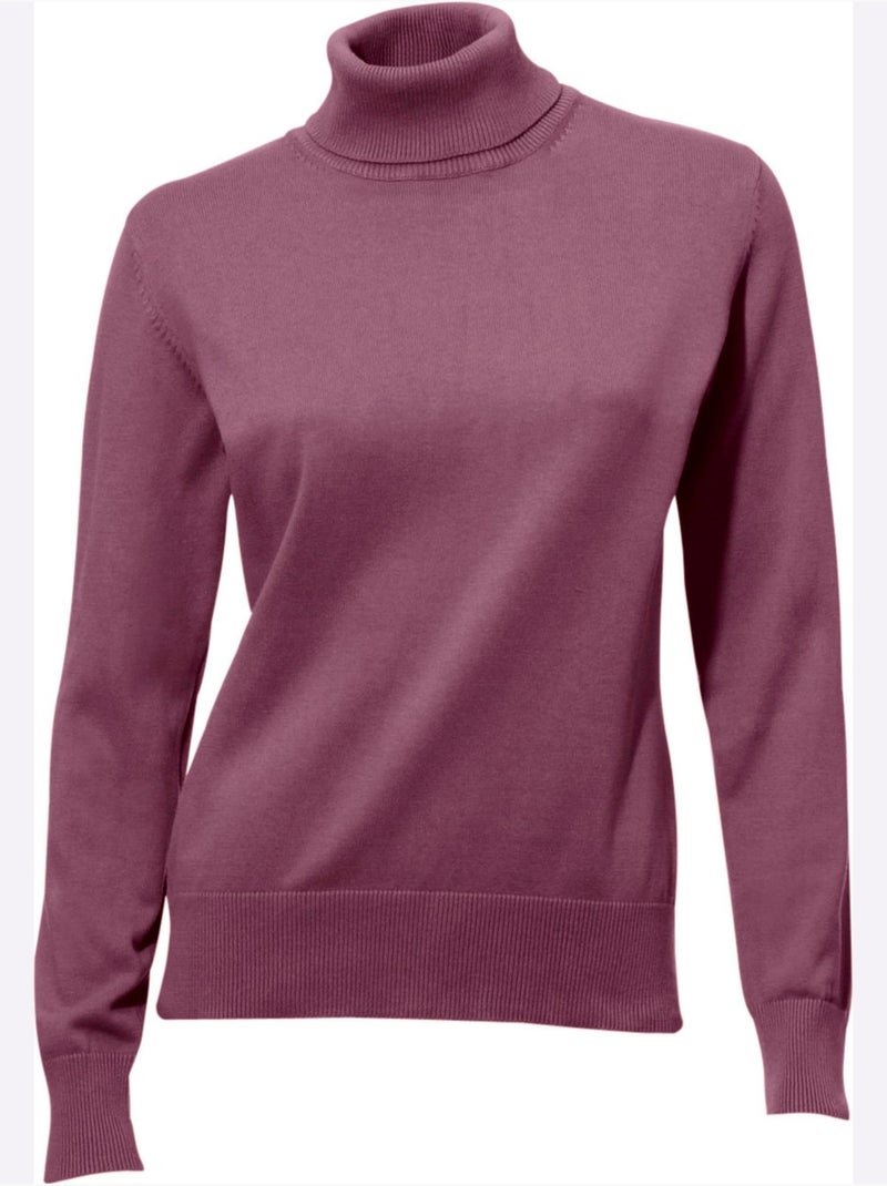 Pull à Col Roulé Superbe Basique Facile à Associer - Taille Standard - Helline Mauve - Kiabi