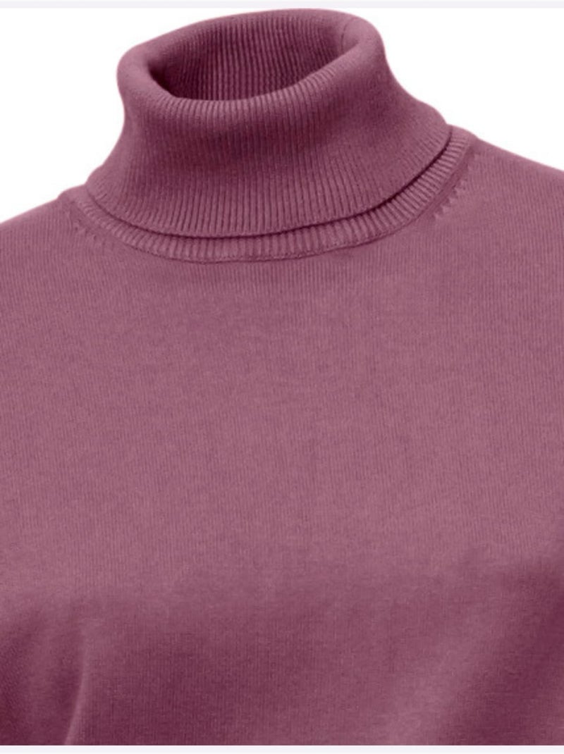 Pull à Col Roulé Superbe Basique Facile à Associer - Taille Standard - Helline Mauve - Kiabi