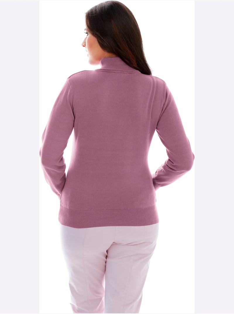 Pull à Col Roulé Superbe Basique Facile à Associer - Taille Standard - Helline Mauve - Kiabi