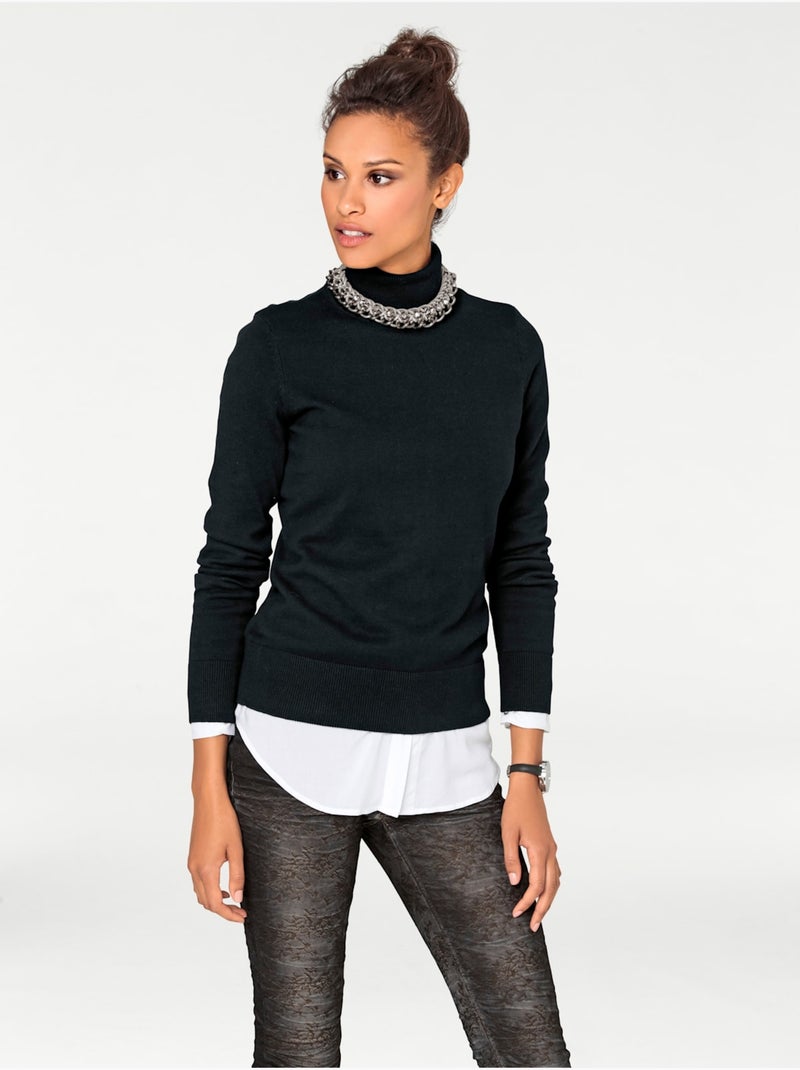 Pull à Col Roulé Superbe Basique Facile à Associer - Taille Standard - Helline Noir - Kiabi