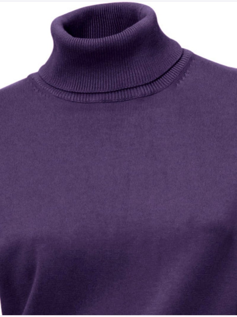 Pull à Col Roulé Superbe Basique Facile à Associer - Taille Standard - Helline Prune - Kiabi
