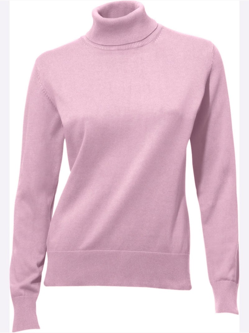 Pull à Col Roulé Superbe Basique Facile à Associer - Taille Standard - Helline Rose - Kiabi