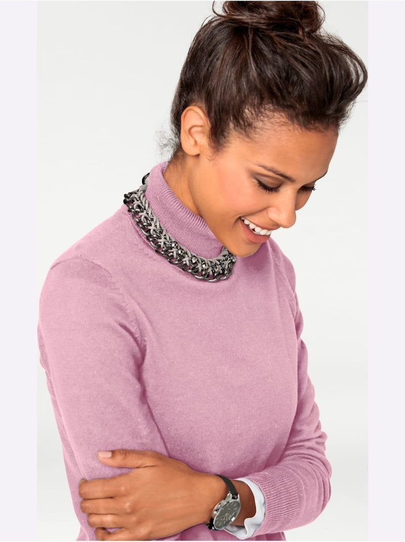 Pull à Col Roulé Superbe Basique Facile à Associer - Taille Standard - Helline Rose - Kiabi
