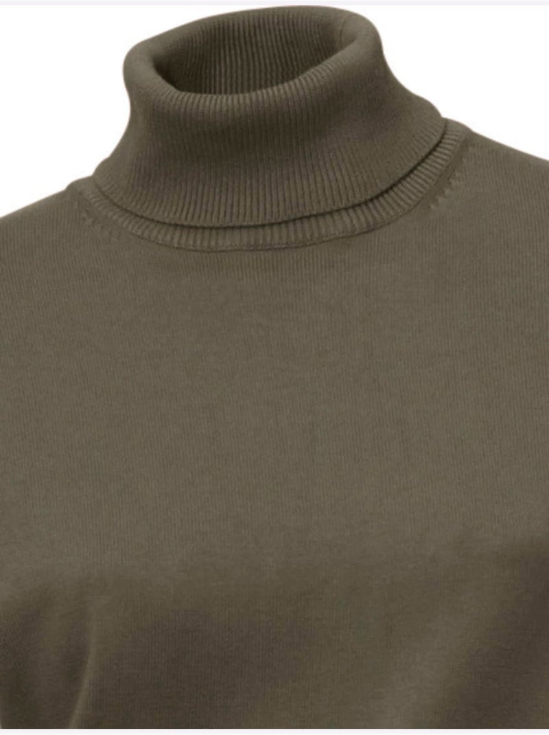 Pull à Col Roulé Superbe Basique Facile à Associer - Taille Standard - Helline Vert olive - Kiabi