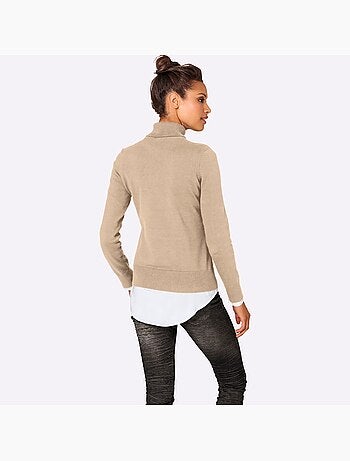 Pull à col roulé tricot fin et doux - taille standard - helline
