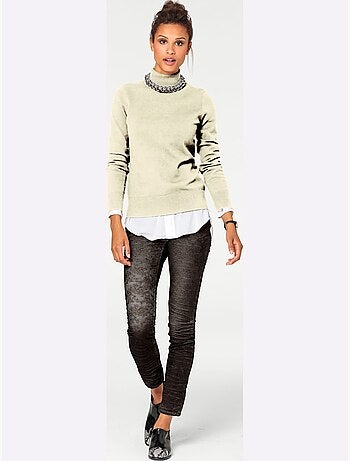Pull à Col Roulé Tricot Fin Et Doux - Taille Standard - Helline