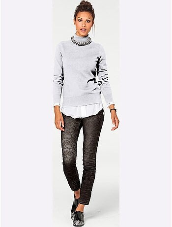 Pull à Col Roulé Tricot Fin Et Doux - Taille Standard - Helline