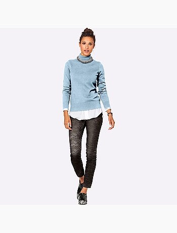 Pull à col roulé tricot fin et doux - taille standard - helline