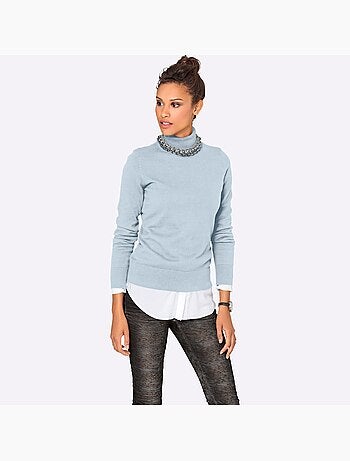 Pull à col roulé tricot fin et doux - taille standard - helline