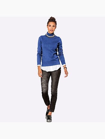 Pull à col roulé tricot fin et doux - taille standard - helline