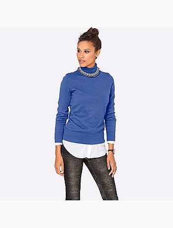 Pull à col roulé tricot fin et doux - taille standard - helline