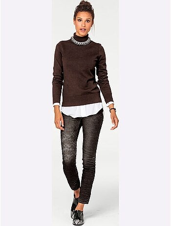 Pull à Col Roulé Tricot Fin Et Doux - Taille Standard - Helline