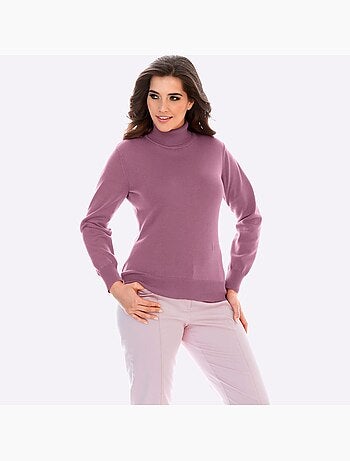 Pull à col roulé tricot fin et doux - taille standard - helline