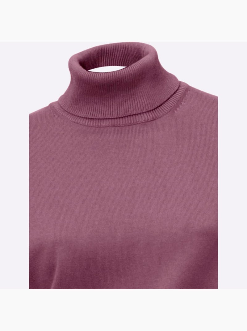 Pull à col roulé tricot fin et doux - taille standard - helline Mauve - Kiabi