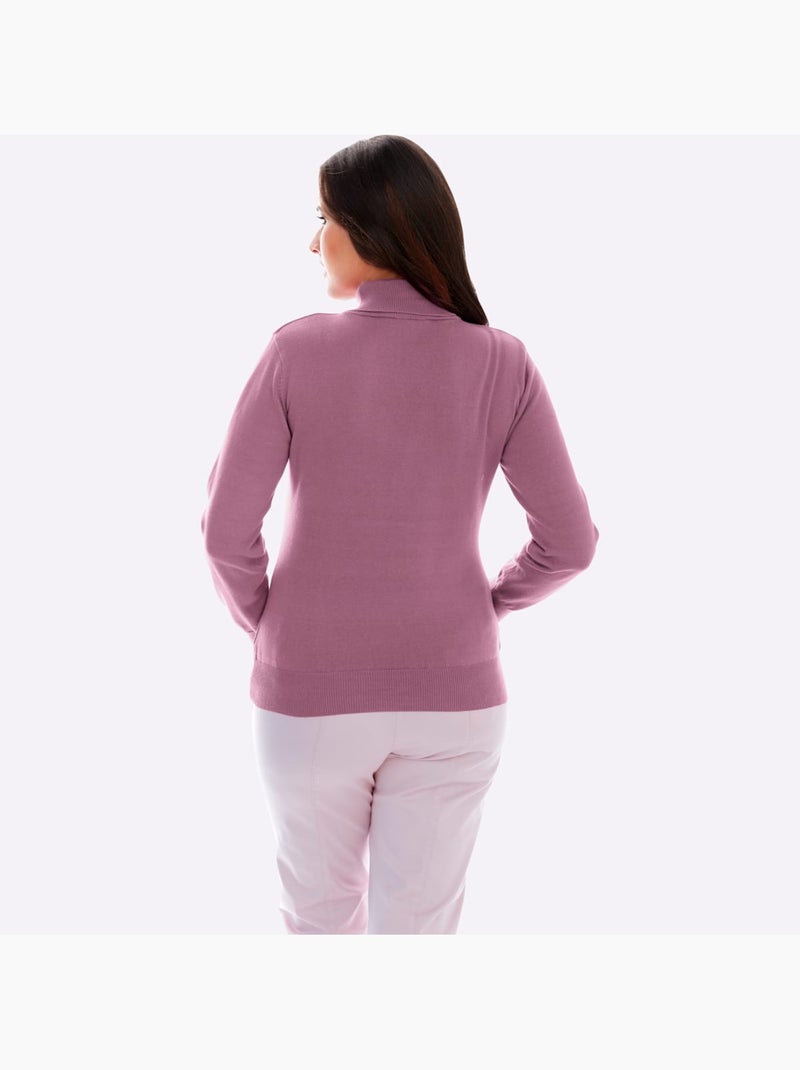 Pull à col roulé tricot fin et doux - taille standard - helline Mauve - Kiabi