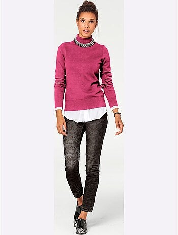 Pull à Col Roulé Tricot Fin Et Doux - Taille Standard - Helline