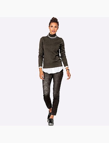 Pull à col roulé tricot fin et doux - taille standard - helline