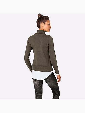 Pull à col roulé tricot fin et doux - taille standard - helline