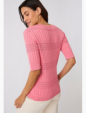 Pull à côtes ajourées - Damart