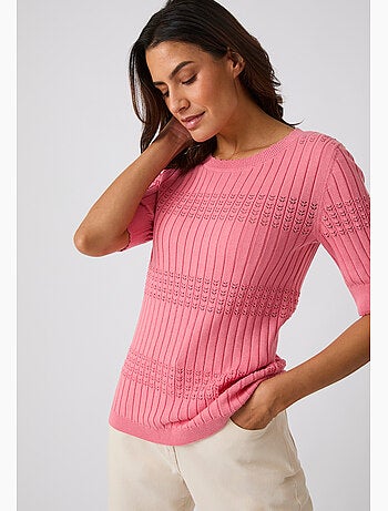 Pull à côtes ajourées - Damart