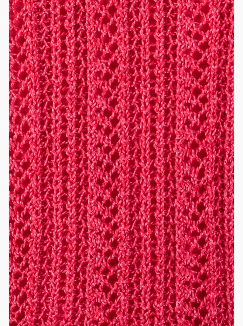 Pull à côtes fantaisie - Damart Rose fushia - Kiabi