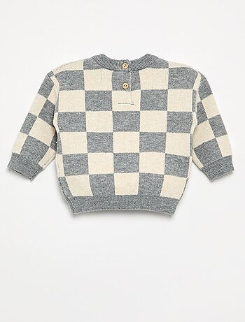 Pull à damiers en maille grosse jauge