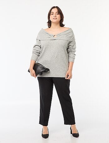 Pull à encolure bardot avec détail poitrine