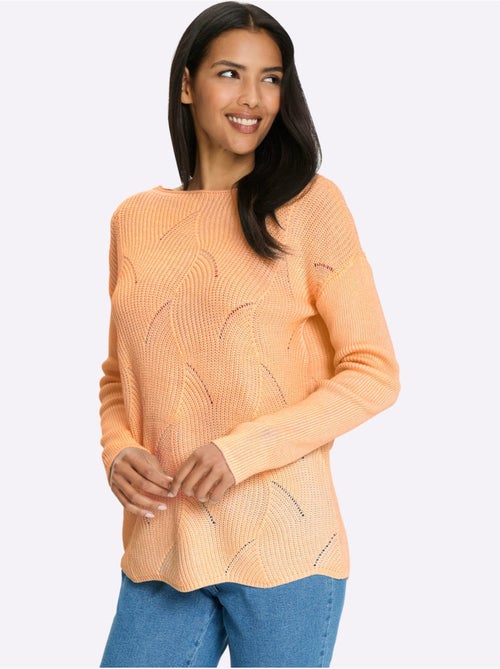 Pull à encolure en U avec motif tricoté et manches longues - Taille standard - Moda Vilona - Kiabi Pull à encolure en U avec motif tricoté et manches longues - Taille standard - Moda Vilona - Kiabi
