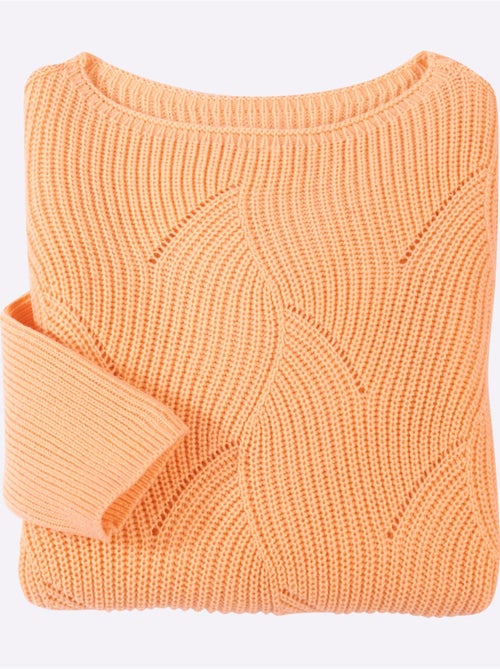 Pull à encolure en U avec motif tricoté et manches longues - Taille standard - Moda Vilona - Kiabi Pull à encolure en U avec motif tricoté et manches longues - Taille standard - Moda Vilona - Kiabi
