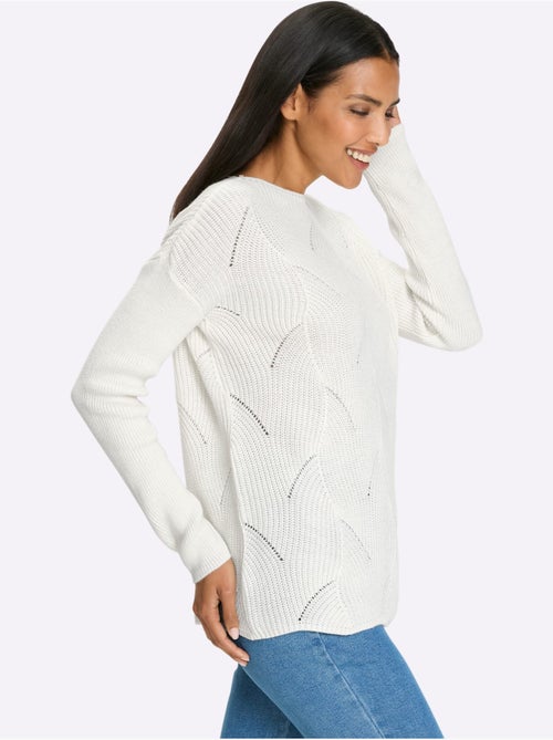 Pull à encolure en U avec motif tricoté et manches longues - Taille standard - Moda Vilona - Kiabi Pull à encolure en U avec motif tricoté et manches longues - Taille standard - Moda Vilona - Kiabi