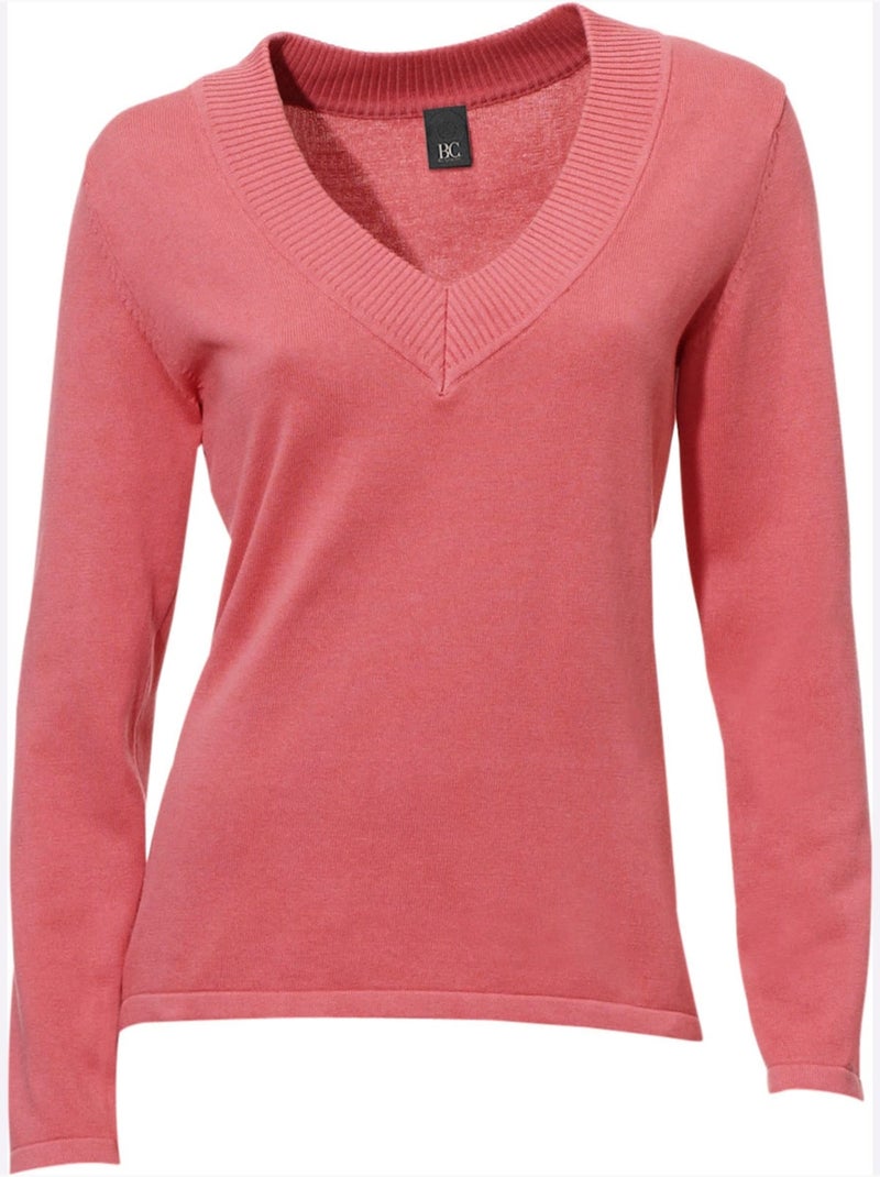 Pull à Encolure En V - Taille Standard - Helline Corail - Kiabi