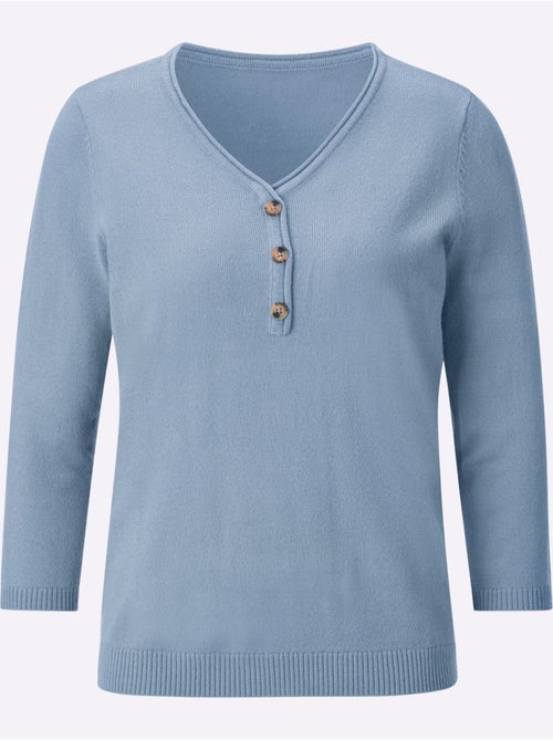 Pull à encolure en v - taille standard - moda vilona - Kiabi Pull à encolure en v - taille standard - moda vilona - Kiabi