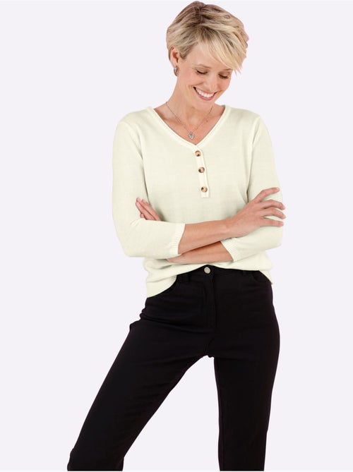 Pull à encolure en v - taille standard - moda vilona - Kiabi