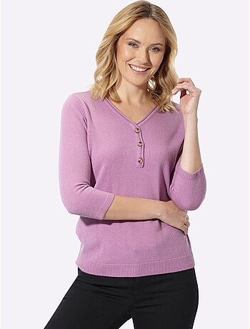 Pull à encolure en v - taille standard - moda vilona