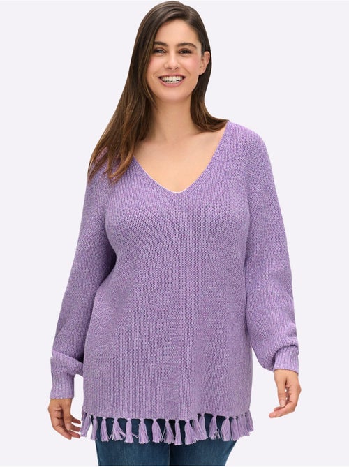 Pull à Encolure En V - Taille Standard - Sheego - Kiabi