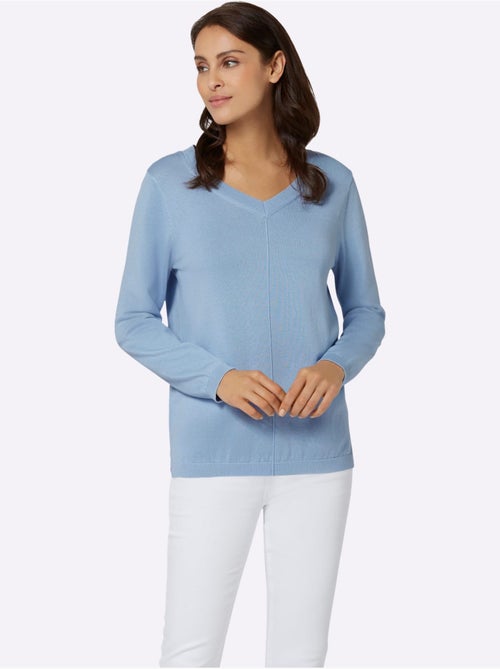 Pull à encolure en v 100% coton pima - taille standard - witt - Kiabi