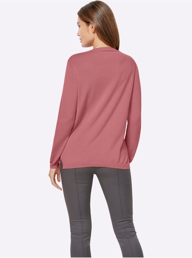Pull à encolure en v 100% coton pima - taille standard - witt Bruyère/Menthe - Kiabi
