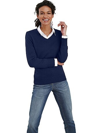 Pull à Encolure En V 50% Coton - Taille Standard - Witt