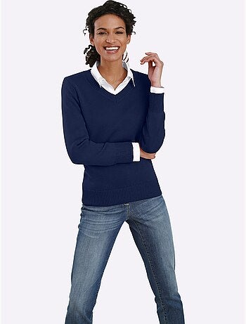 Pull à Encolure En V 50% Coton - Taille Standard - Witt