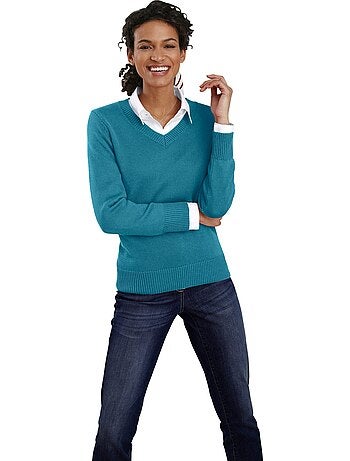 Pull à Encolure En V 50% Coton - Taille Standard - Witt